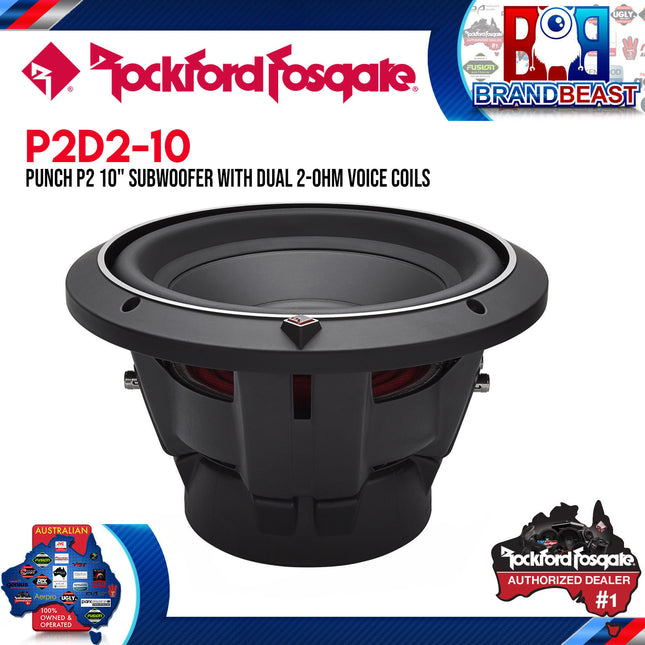 Rockford Fosgate P2D2-10 Punch 10" P2 2-Ohm DVC Subwoofer