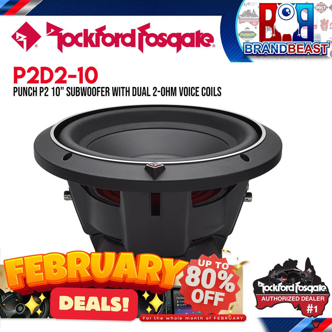 Rockford Fosgate P2D2-10 Punch 10" P2 2-Ohm DVC Subwoofer