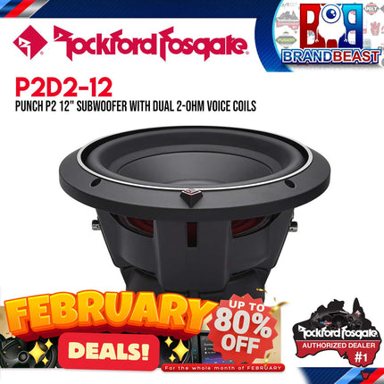 Rockford Fosgate P2D2-12 Punch 12" P2 2-Ohm DVC Subwoofer