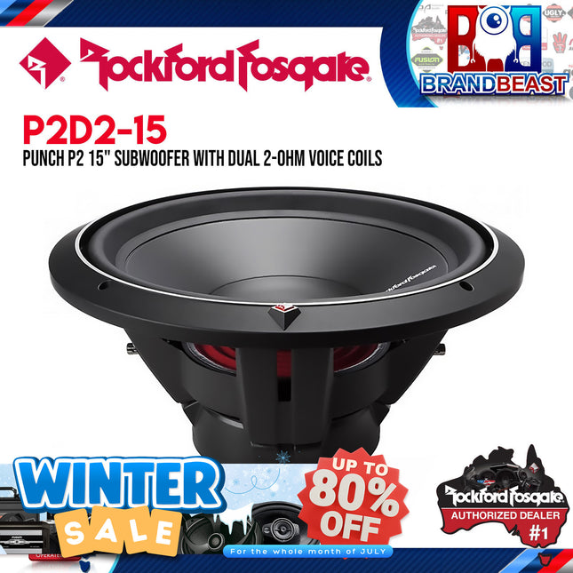 Rockford Fosgate P2D2-15 Punch 15" P2 2-Ohm DVC Subwoofer