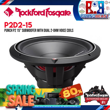 Rockford Fosgate P2D2-15 Punch 15" P2 2-Ohm DVC Subwoofer