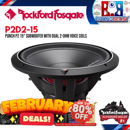 Rockford Fosgate P2D2-15 Punch 15" P2 2-Ohm DVC Subwoofer