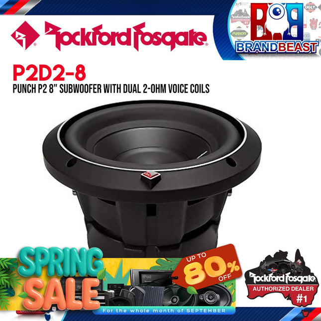 Rockford Fosgate P2D2-8 Punch 8" P2 2-Ohm DVC Subwoofer