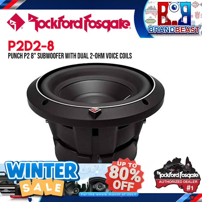 Rockford Fosgate P2D2-8 Punch 8" P2 2-Ohm DVC Subwoofer