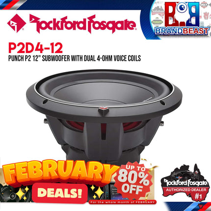 Rockford Fosgate P2D4-12 Punch 12" P2 4-Ohm DVC Subwoofer