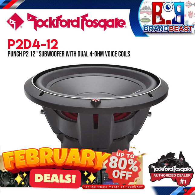 Rockford Fosgate P2D4-12 Punch 12" P2 4-Ohm DVC Subwoofer