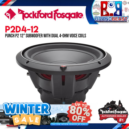Rockford Fosgate P2D4-12 Punch 12" P2 4-Ohm DVC Subwoofer