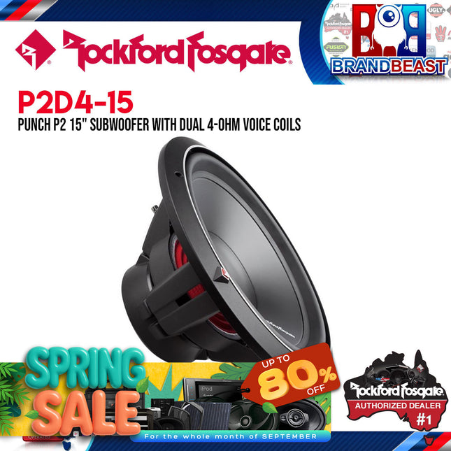 Rockford Fosgate P2D4-15 Punch 15" P2 4-Ohm DVC Subwoofer