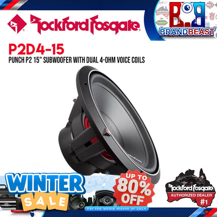 Rockford Fosgate P2D4-15 Punch 15" P2 4-Ohm DVC Subwoofer