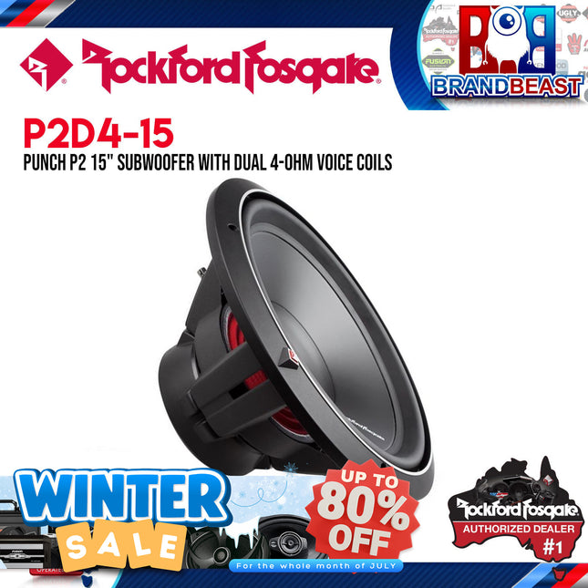 Rockford Fosgate P2D4-15 Punch 15" P2 4-Ohm DVC Subwoofer