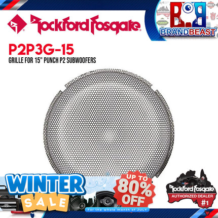 Rockford Fosgate P2P3G-15 15" Stamped Mesh Grille Insert
