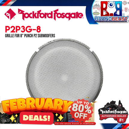 Rockford Fosgate P2P3G-8 8" Stamped Mesh Grille Insert