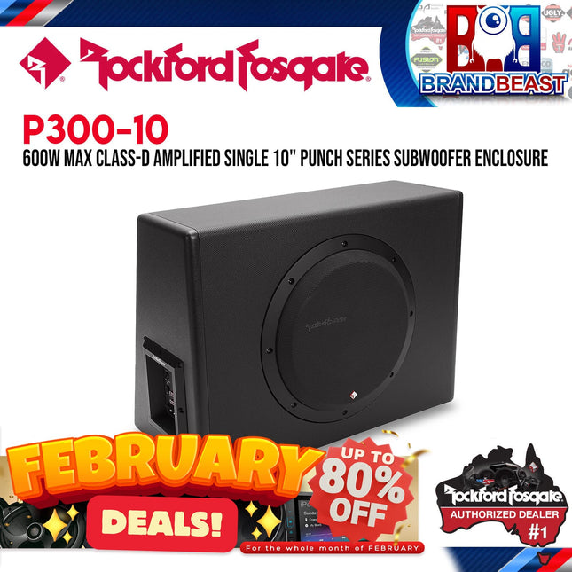 Rockford Fosgate P300-10 Punch Single 10" 300 Watt Amplified Subwoofer