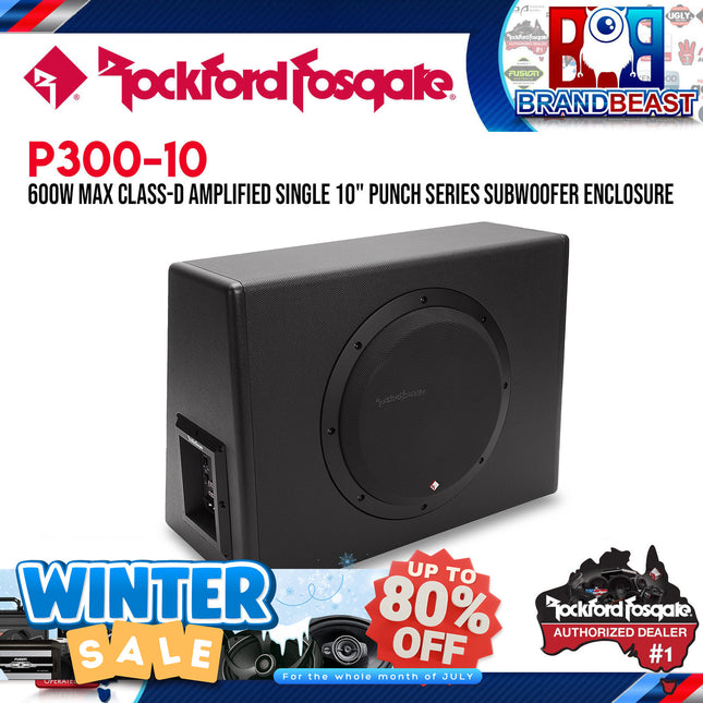 Rockford Fosgate P300-10 Punch Single 10" 300 Watt Amplified Subwoofer