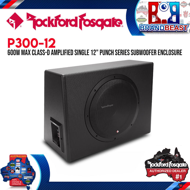 Rockford Fosgate P300-12 Punch Single 12" 300 Watt Amplified Subwoofer
