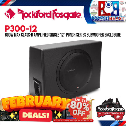 Rockford Fosgate P300-12 Punch Single 12" 300 Watt Amplified Subwoofer