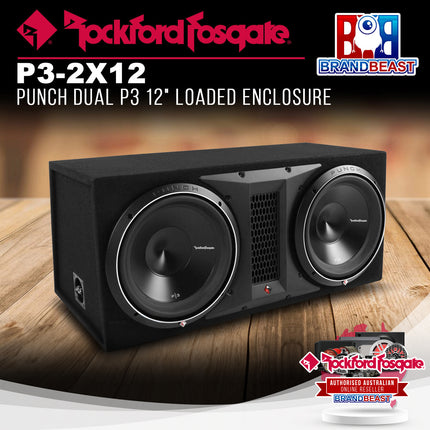 Rockford Fosgate P3-2X12 Punch Dual P3 12" Loaded Enclosure