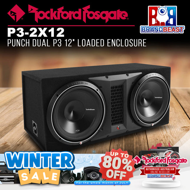 Rockford Fosgate P3-2X12 Punch Dual P3 12" Loaded Enclosure