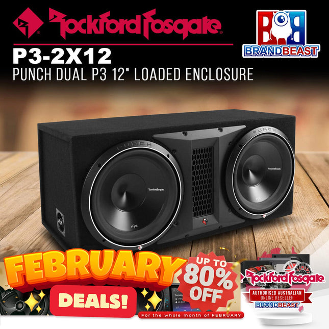 Rockford Fosgate P3-2X12 Punch Dual P3 12" Loaded Enclosure