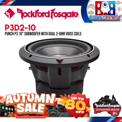 Rockford Fosgate P3D2-10 Punch 10" P3 2-Ohm DVC Subwoofer