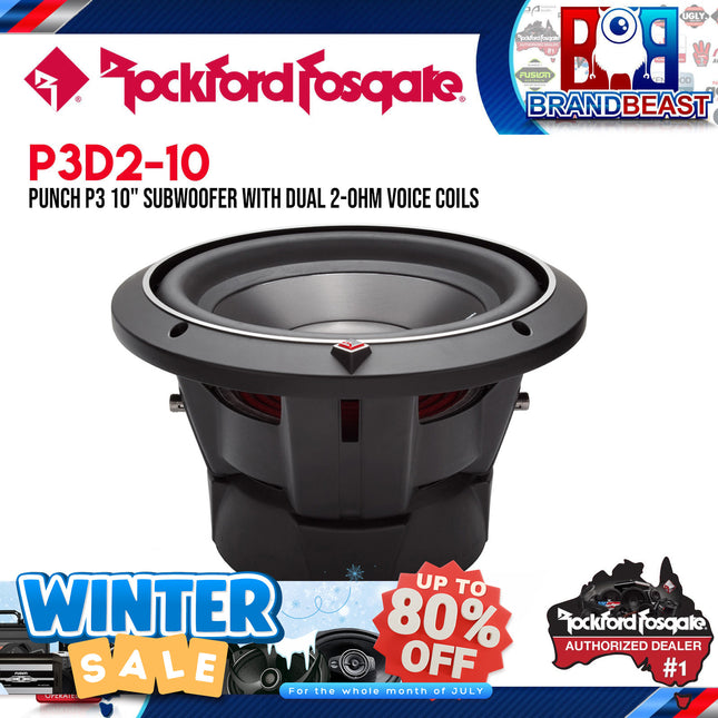 Rockford Fosgate P3D2-10 Punch 10" P3 2-Ohm DVC Subwoofer