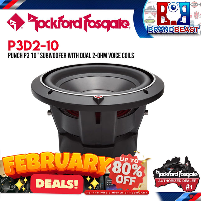 Rockford Fosgate P3D2-10 Punch 10" P3 2-Ohm DVC Subwoofer