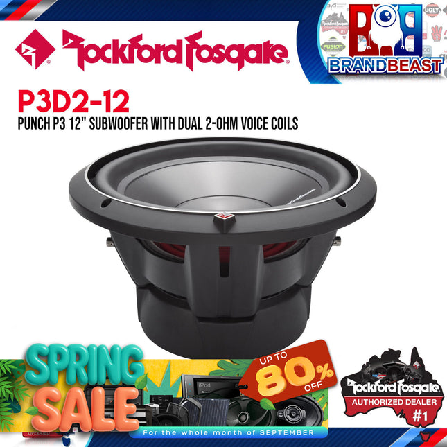 Rockford Fosgate P3D2-12 Punch 12" P3 2-Ohm DVC Subwoofer