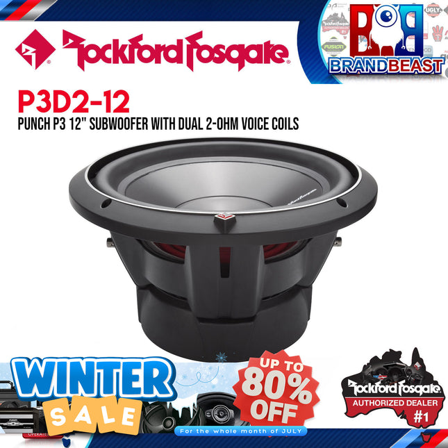 Rockford Fosgate P3D2-12 Punch 12" P3 2-Ohm DVC Subwoofer