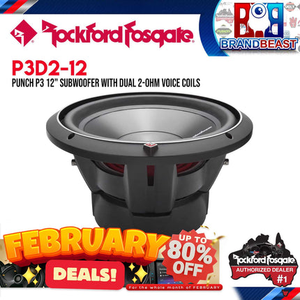 Rockford Fosgate P3D2-12 Punch 12" P3 2-Ohm DVC Subwoofer