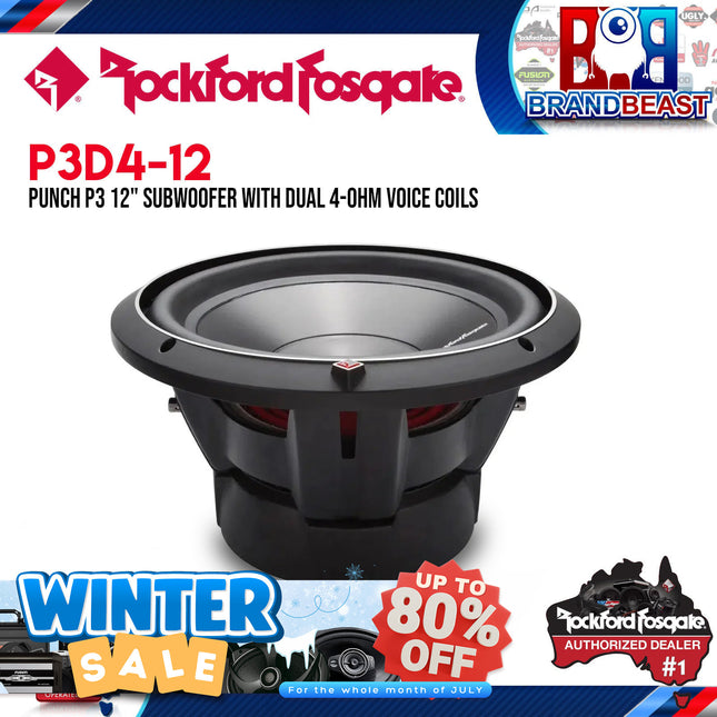 Rockford Fosgate P3D4-12 Punch 12" P3 4-Ohm DVC Subwoofer