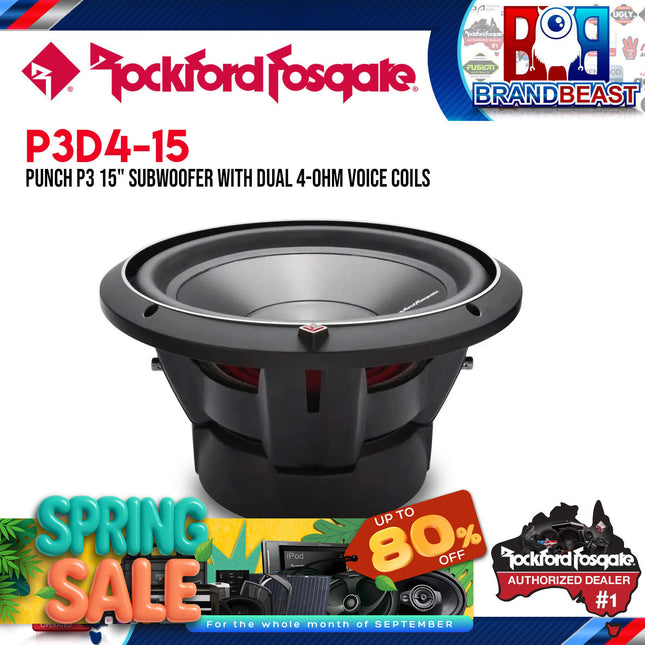 Rockford Fosgate P3D4-15 Punch 15" P3 4-Ohm DVC Subwoofer