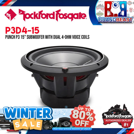 Rockford Fosgate P3D4-15 Punch 15" P3 4-Ohm DVC Subwoofer
