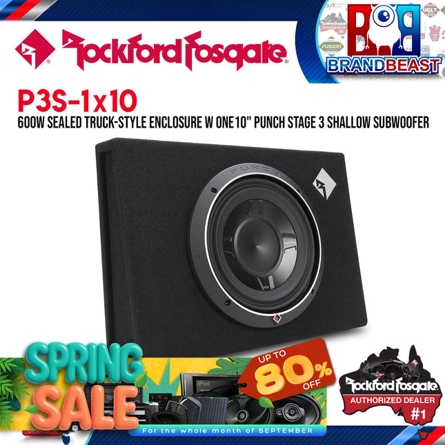 Rockford Fosgate P3S-1X10 Punch Single P3 10" Shallow Loaded Enclosure