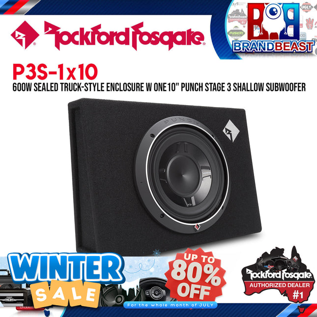 Rockford Fosgate P3S-1X10 Punch Single P3 10" Shallow Loaded Enclosure