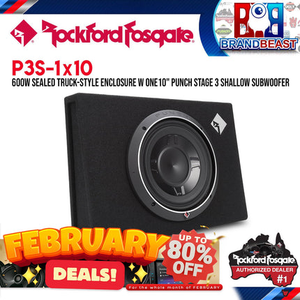 Rockford Fosgate P3S-1X10 Punch Single P3 10" Shallow Loaded Enclosure