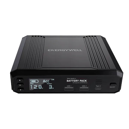 EnergyWell P6 12.8V 8000mAh LiFePO4 Dash Cam Battery Pack with LCD