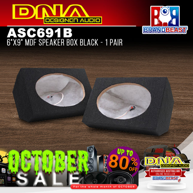 DNA ASC691B 6x9 Inch MDF Speaker Box Black - 1 Pair