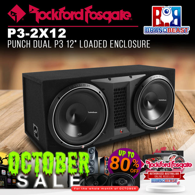 Rockford Fosgate P3-2X12 Punch Dual P3 12" Loaded Enclosure