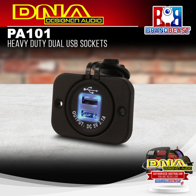 DNA PA101 12V 20A Heavy-Duty Dual USB Flush Mount Socket