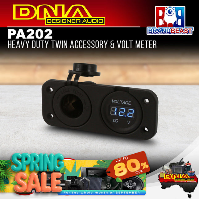 DNA PA202 Heavy Duty Twin Accessory & Volt Meter