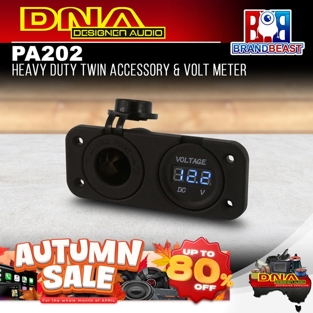 DNA PA202 Heavy Duty Twin Accessory & Volt Meter