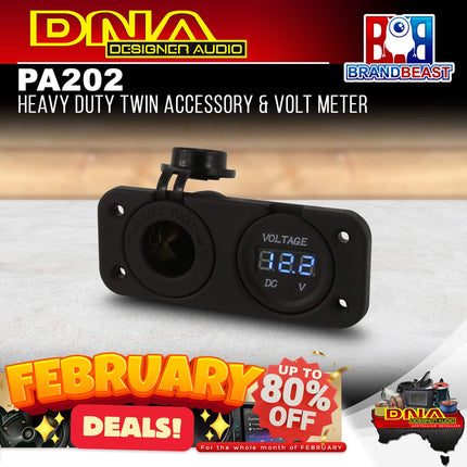 DNA PA202 Heavy Duty Twin Accessory &amp; Volt Meter