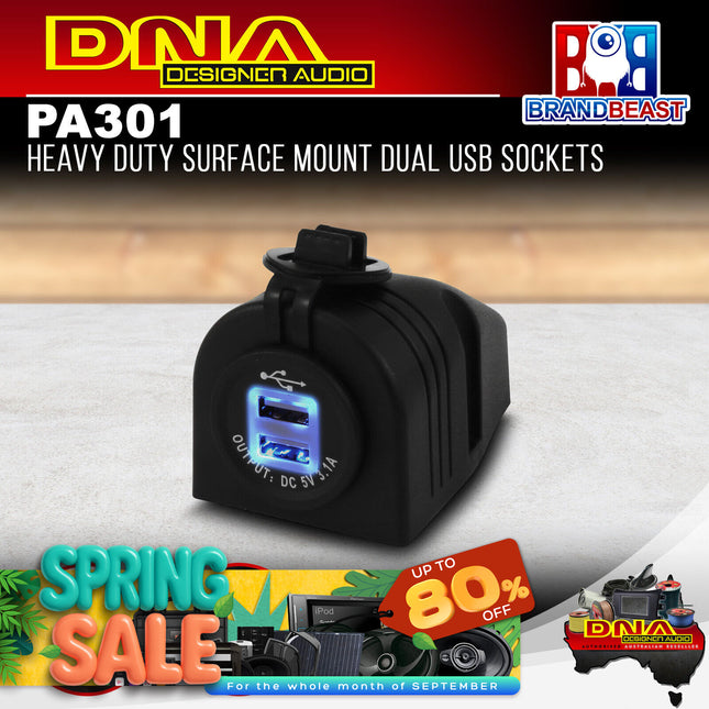 DNA PA301 Heavy Duty Surface Mount Dual USB Sockets