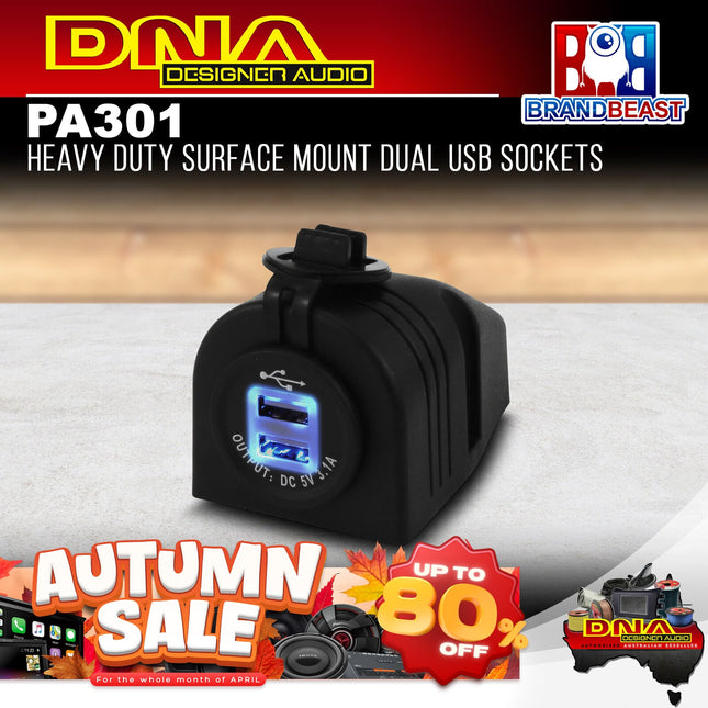 DNA PA301 Heavy Duty Surface Mount Dual USB Sockets