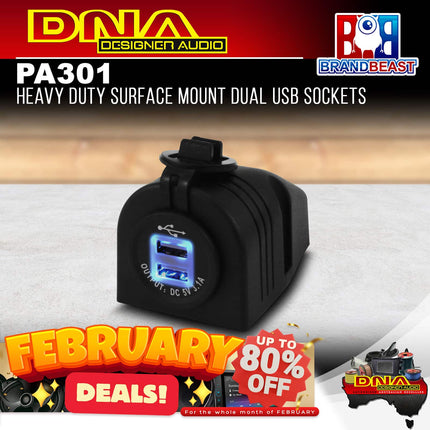 DNA PA301 Heavy Duty Surface Mount Dual USB Sockets