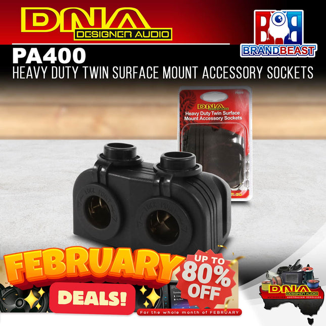 DNA PA400 Heavy Duty Twin Surface Mount Accessory Sockets