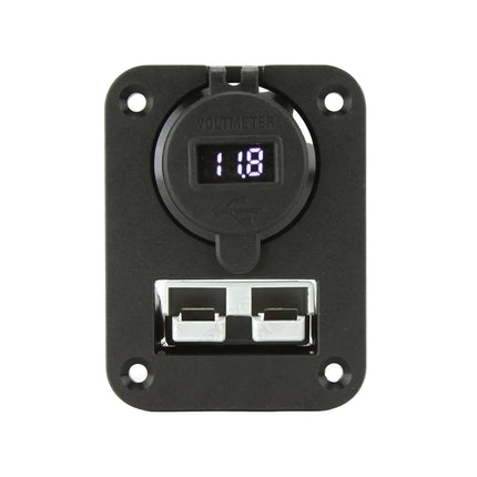 DNA PA503 Panel Mount 50 Amp Anderson Plug & Dual QC USB Sockets & Volt Meter
