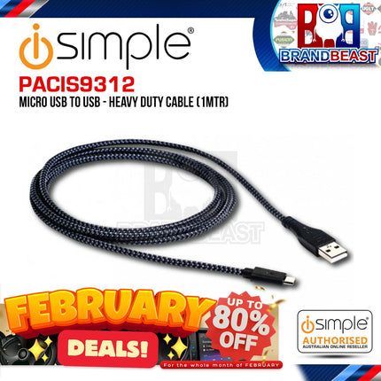 iSimple PACIS9312 1-Metre uLinxMAX USB To Micro USB Cable