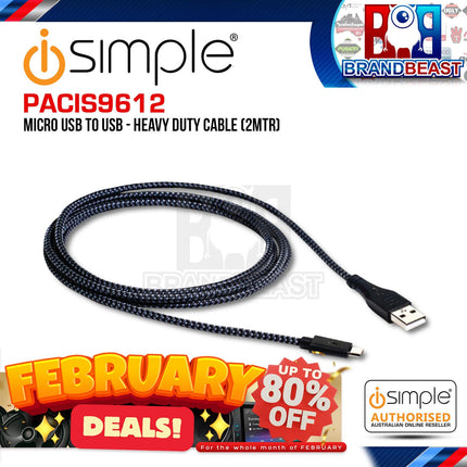 iSimple PACIS9612 2-Metres uLinxMAX USB To Micro USB Cable