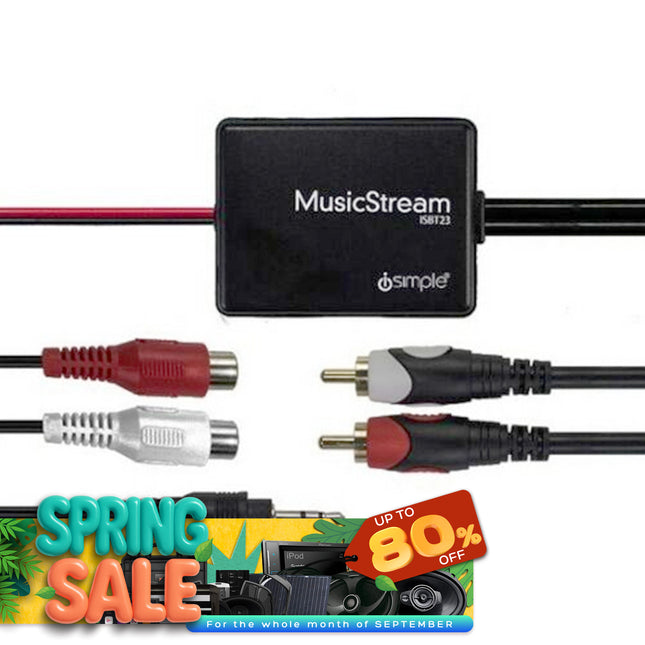 iSimple PACISBT23 MusicStream Bluetooth Receiver With AUX In/Out